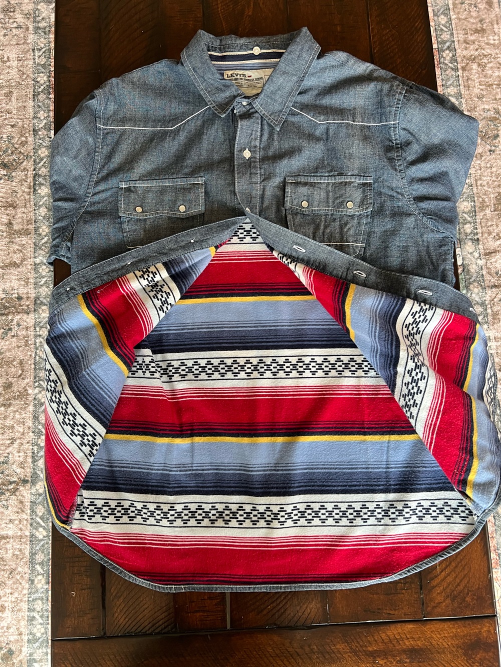 Levi’s Blanket Lined Chambray Western Shirt Jacket Men’s XL